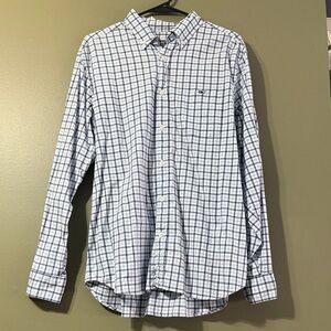 Vineyard Vines Blue and White Plaid Men's Shirt